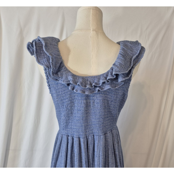 Hatch Womens Blue Gauzy Cotton The Sarah Maternity Midi Dress US 2 - Picture 8 of 9